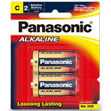 Panasonic C Size Alkaline Battery 2 Pack